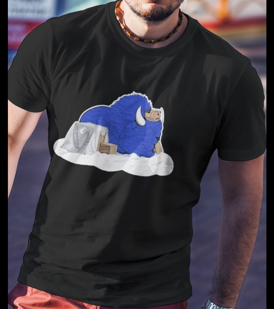 Tom Grossi Frederick The Bison Cozy Snow Scene T-Shirt