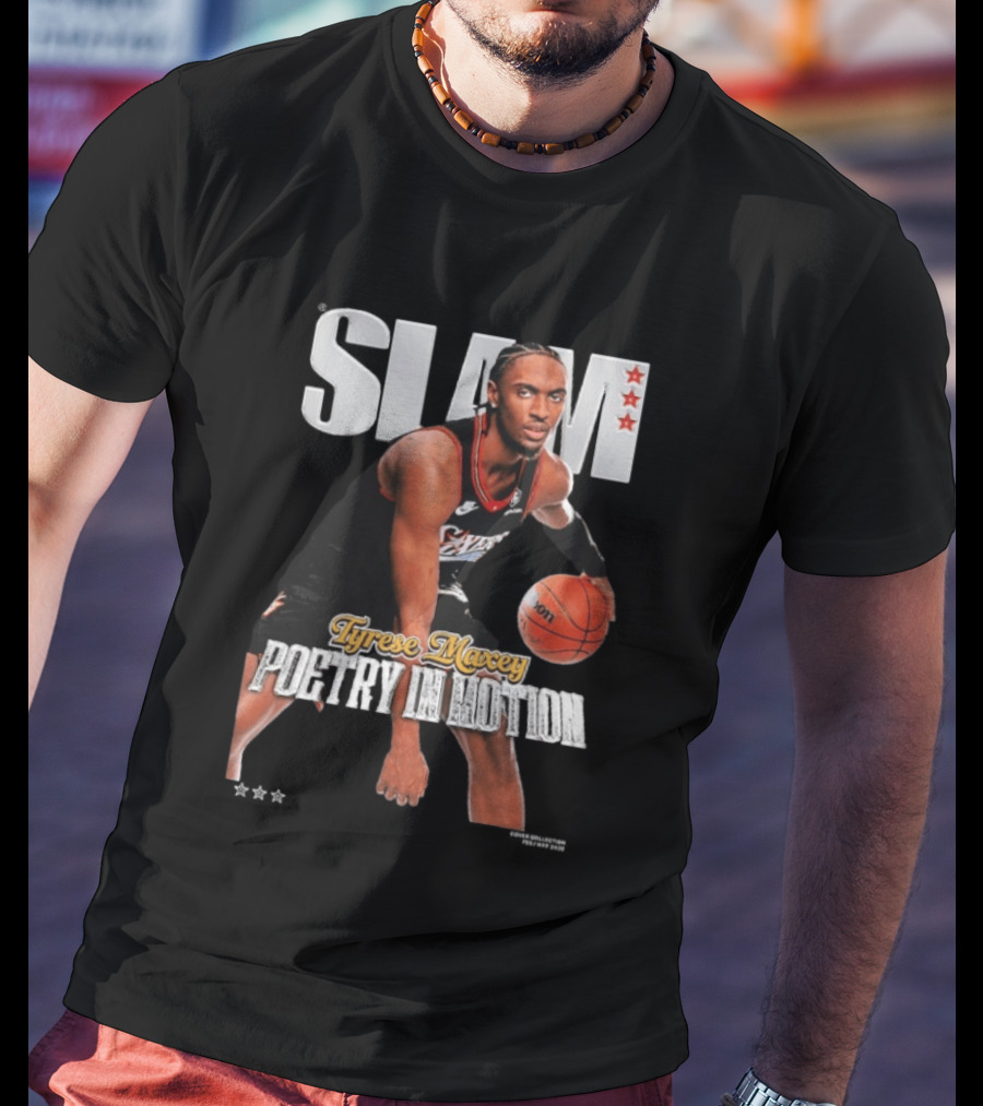Slam Tyrese Maxey Poetry In Motion Basketball Sports Enthusiasts T-Shirt