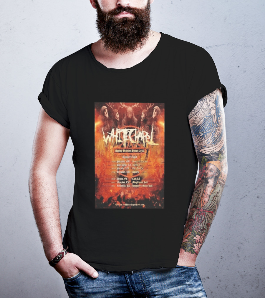 Whitechapel Spring Headline Shows 2026 Tour Dates And Locations T-Shirt