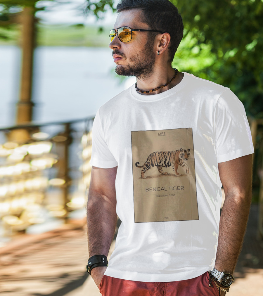 Life Collections Bengal Tiger Population 3,500 1st Ed T-Shirt