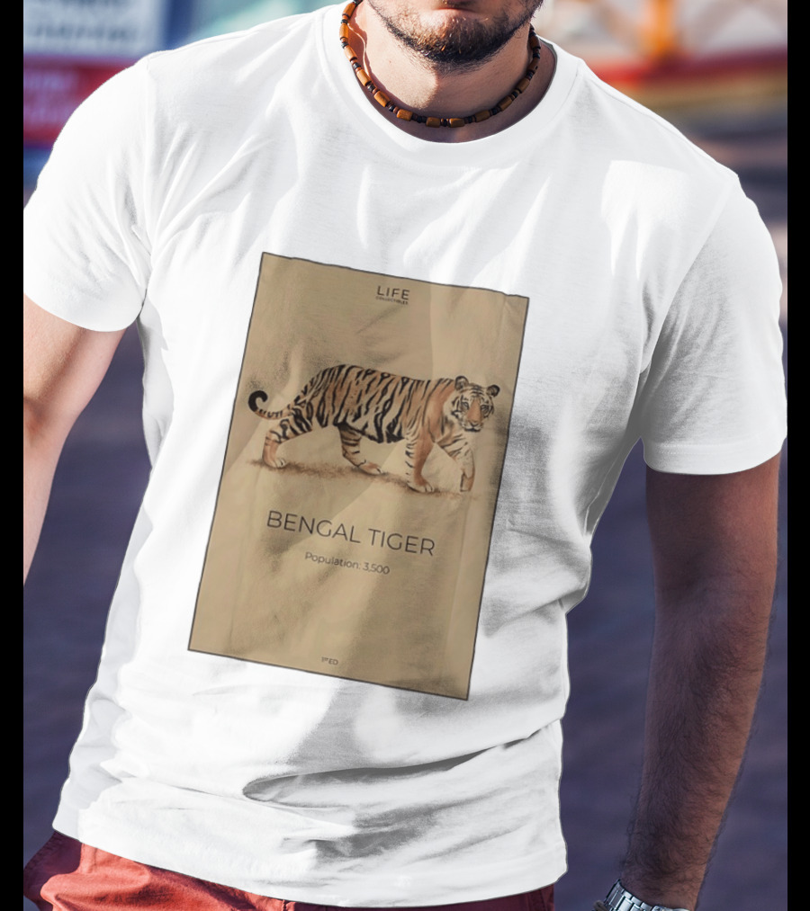 Life Collections Bengal Tiger Population 3,500 1st Ed T-Shirt