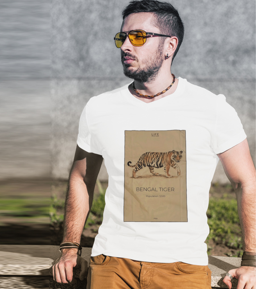 Life Collections Bengal Tiger Population 3,500 1st Ed T-Shirt