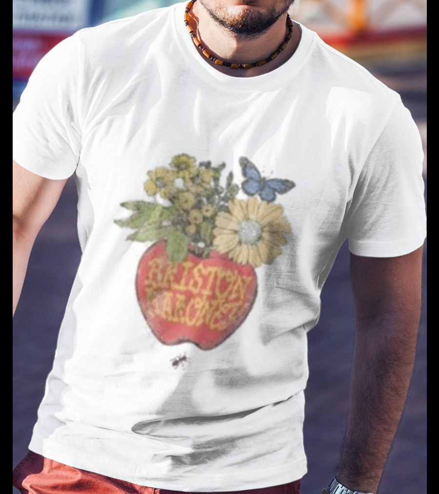 Briston Maroney Apple Flowers And Butterfly T-Shirt