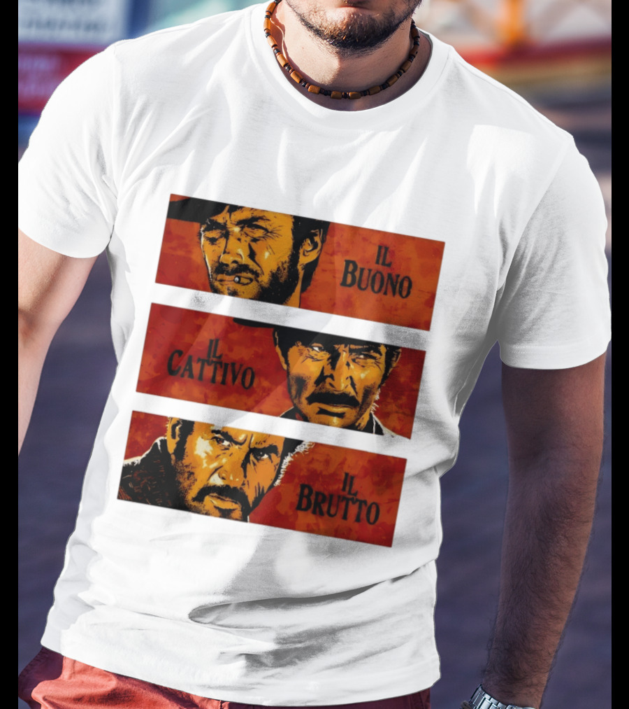 IL Buono IL Brutto IL Cattivo Spaghetti Western Iconic Characters T-Shirt