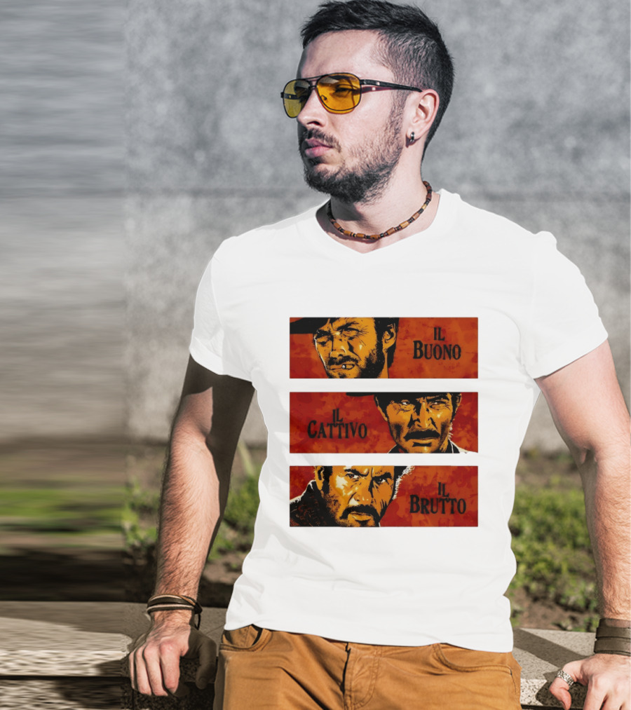 IL Buono IL Brutto IL Cattivo Spaghetti Western Iconic Characters T-Shirt
