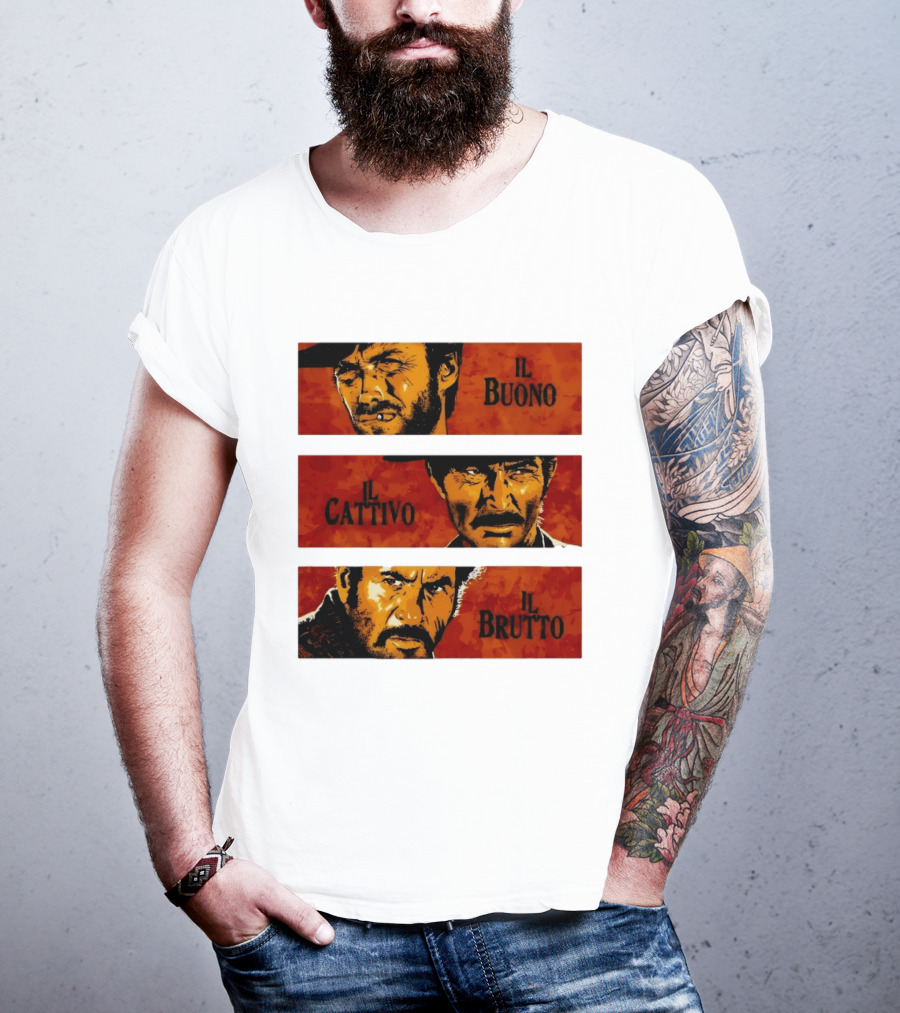 IL Buono IL Brutto IL Cattivo Spaghetti Western Iconic Characters T-Shirt