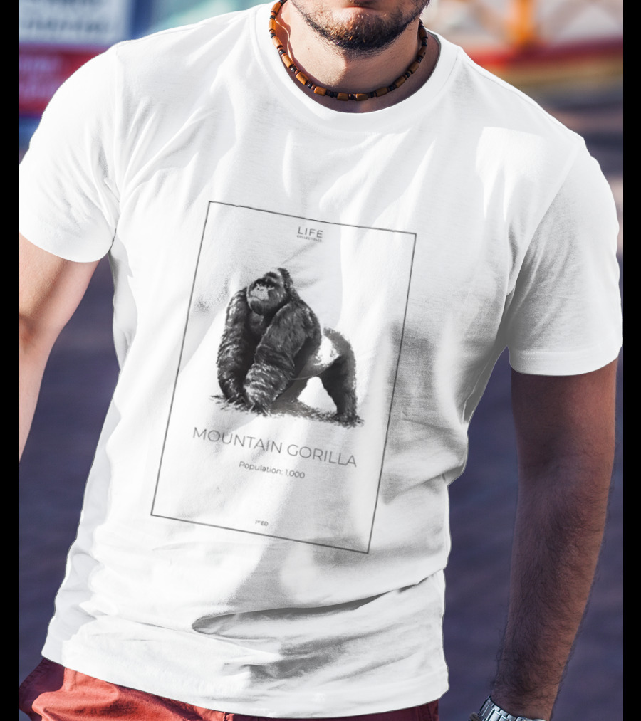 Mountain Gorilla Population 1000 Conservation Awareness Wildlife T-Shirt