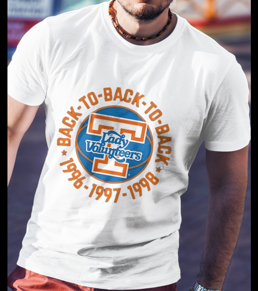 Tennessee Lady Volunteers Back To Back Champions 1996 1997 1998 T-Shirt