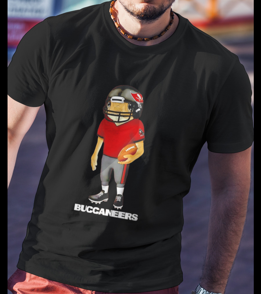Bad Bunny X Tampa Bay Buccaneers Football Character With Helmet And Jersey T-Shirt