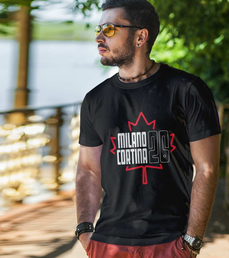 Canada Maple Leaf Milano Cortina 26 Hockey Concept T-Shirt
