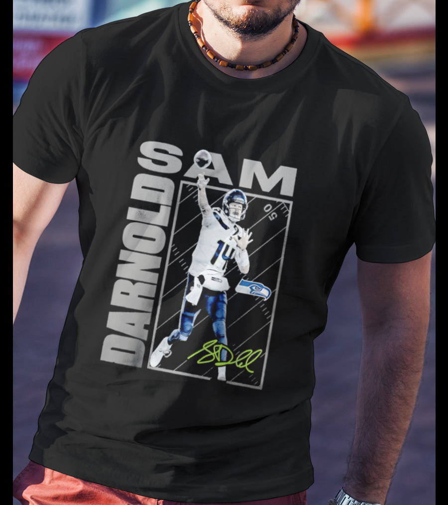 Darnold SAM Seattle Seahawks 14 Football Player Action T-Shirt