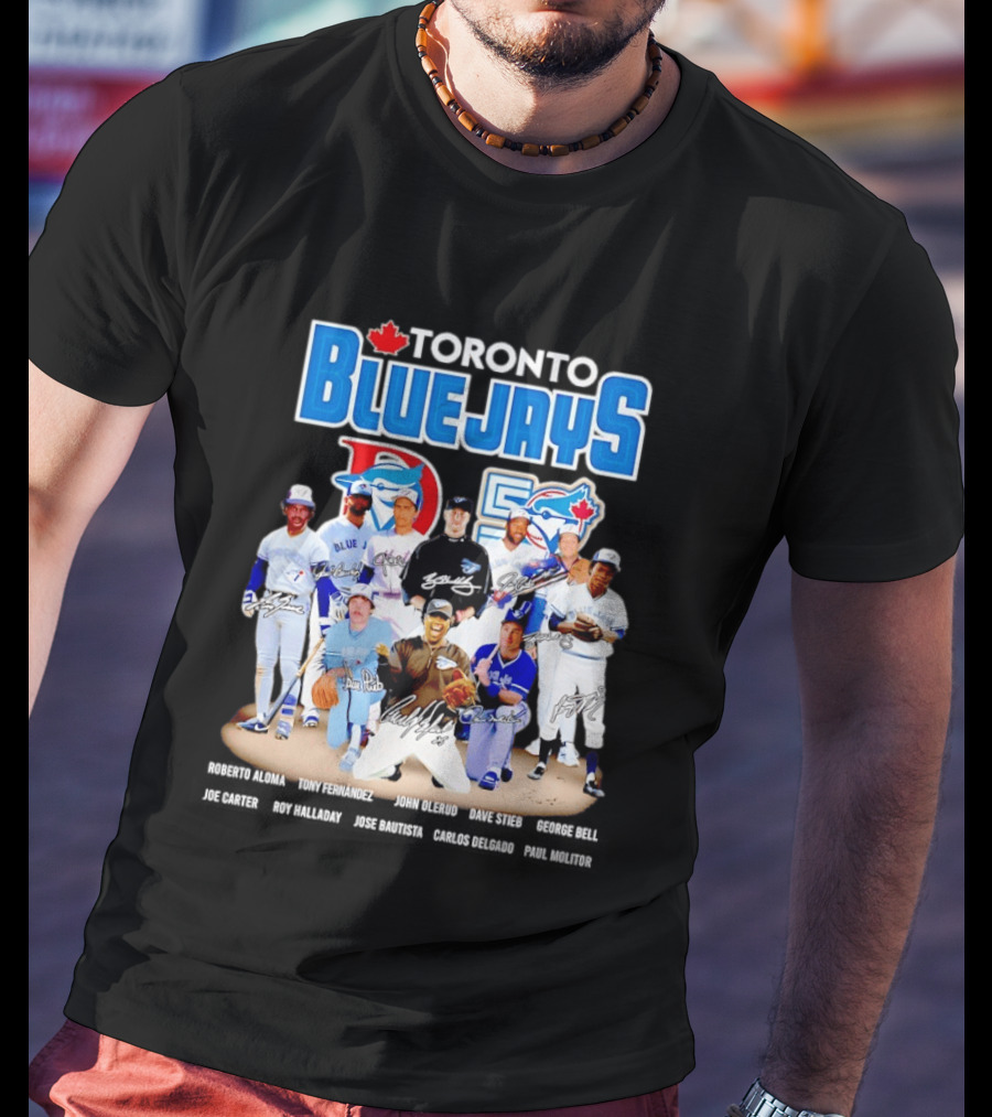 Toronto Blue Jays Alomar Fernandez Olerud Stieb Bell Carter Halladay Bautista Delgado Molitor Signatures MLB Legends T-Shirt