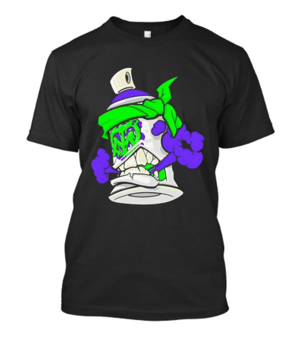 Trey Miguel Graffiti Spray Paint Can Cartoon Bandana T-Shirt