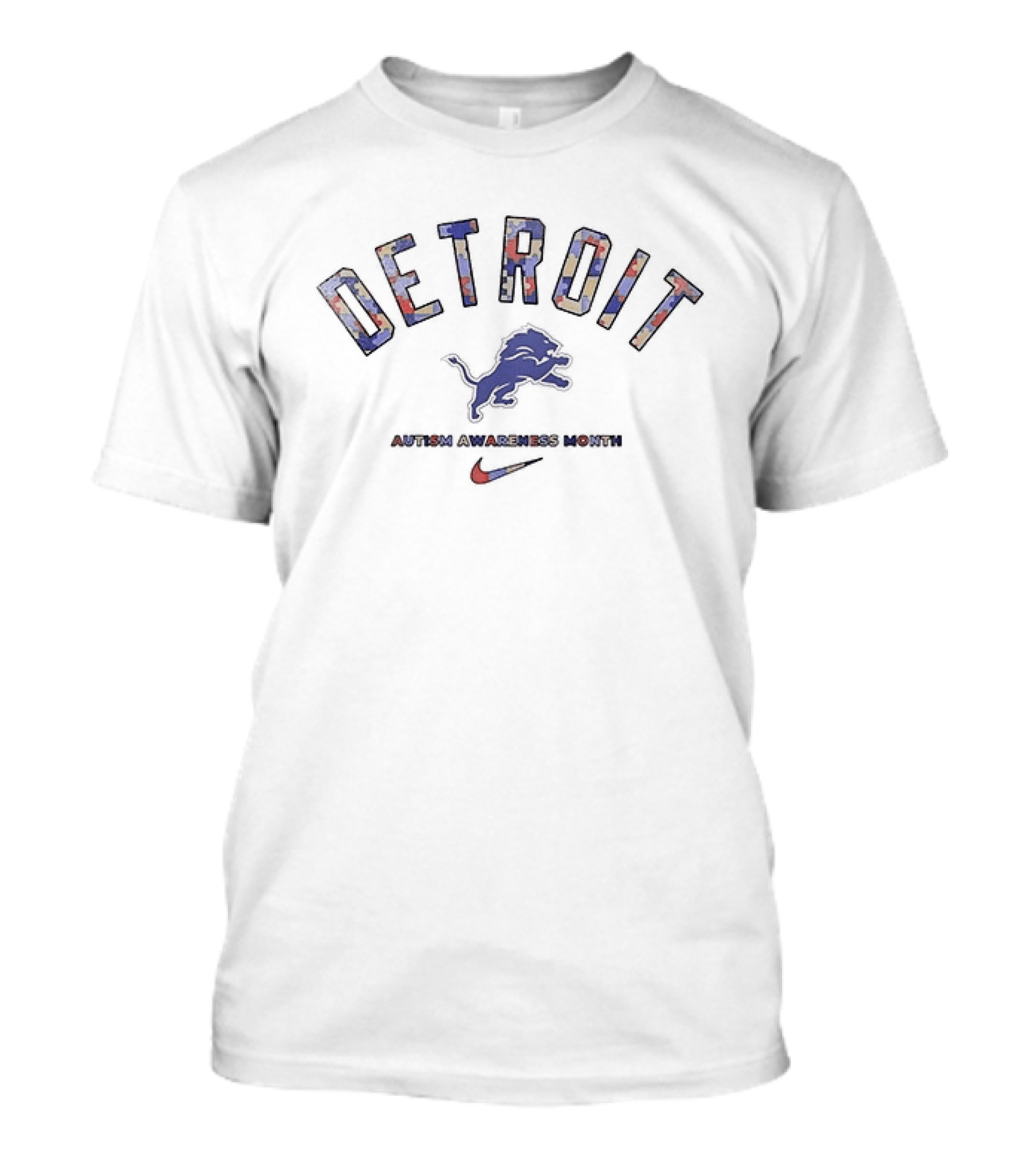 Detroit Lions Autism Awareness Month They Not Like Us Nike T-Shirt