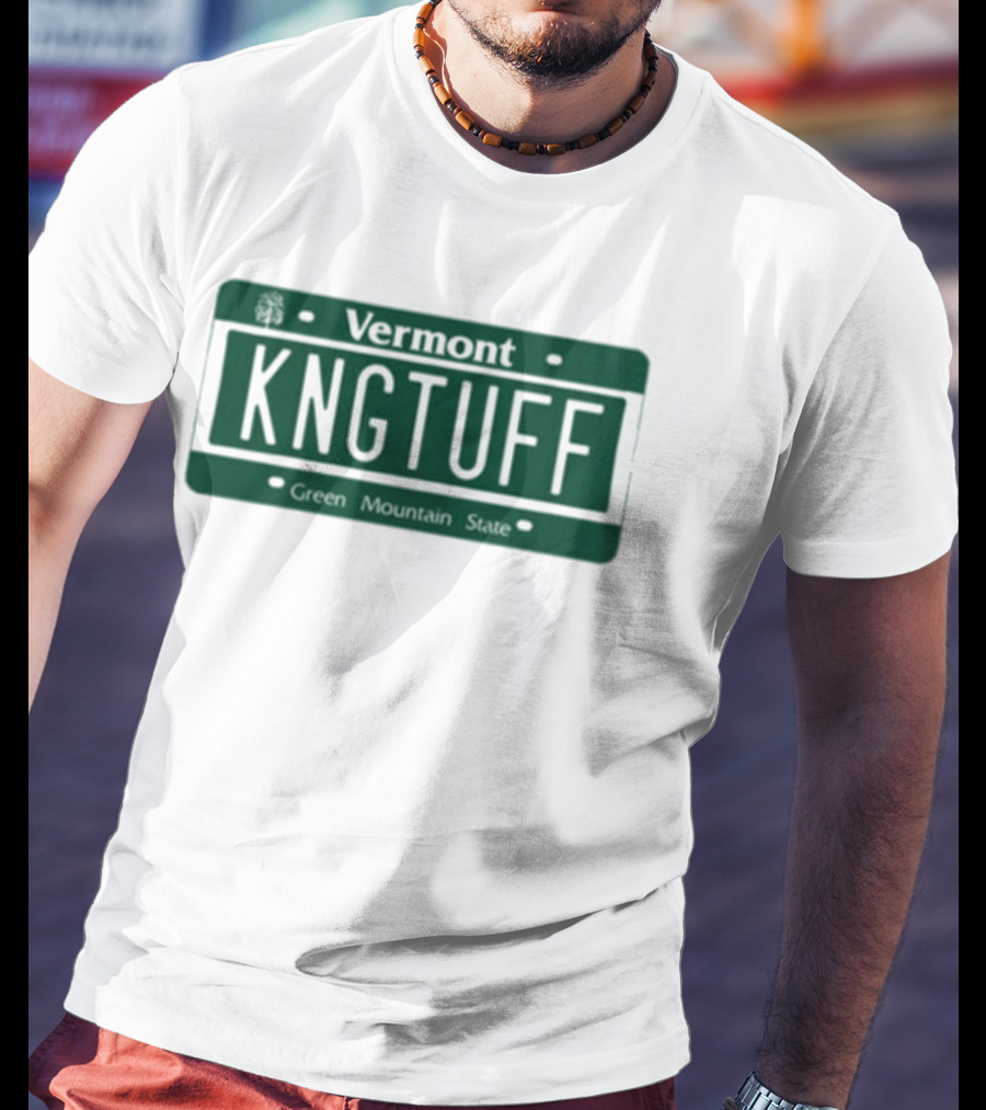 Vermont KNGTUFF License Plate T-Shirt