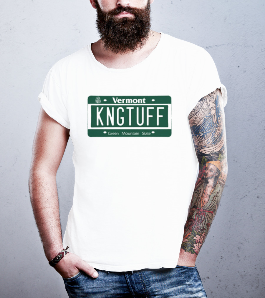 Vermont KNGTUFF License Plate T-Shirt