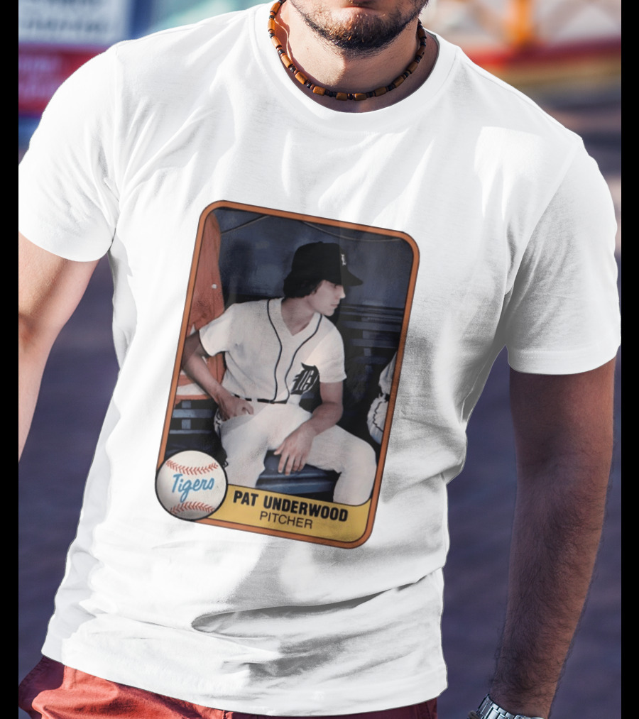 Tigers Pat Underwood Pitcher Baseball Card T-Shirt