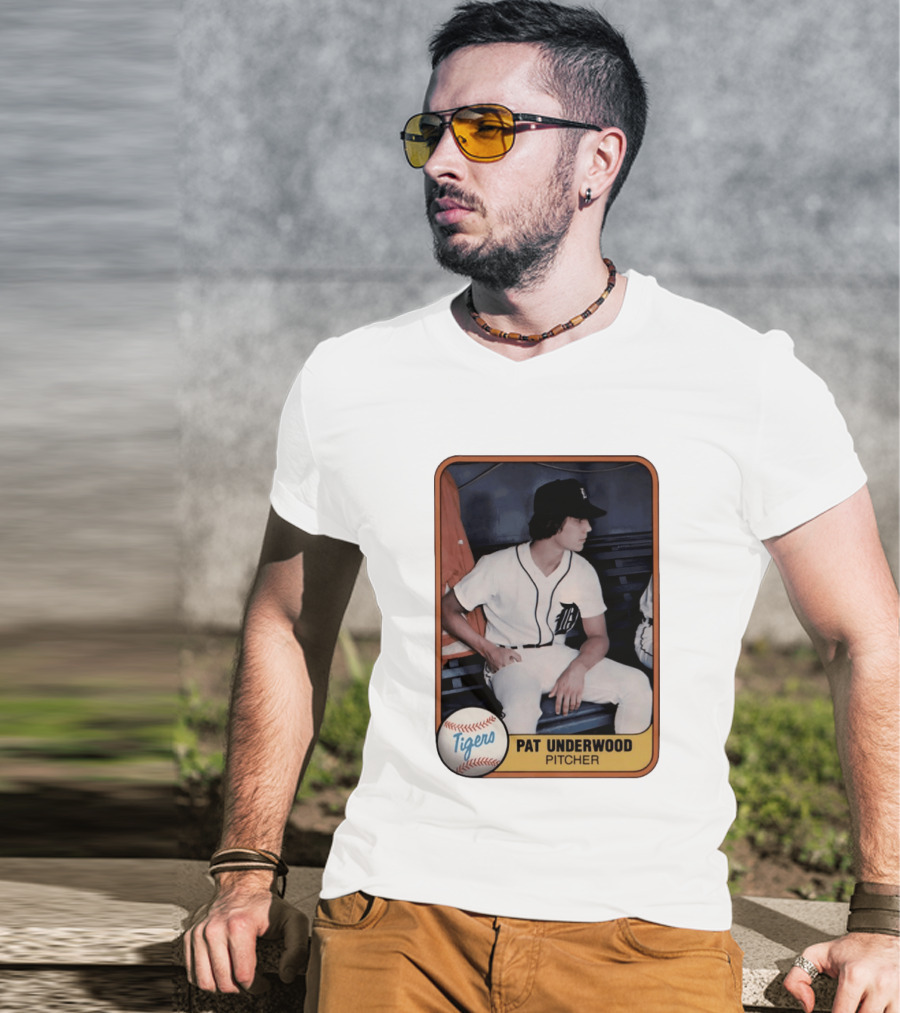 Tigers Pat Underwood Pitcher Baseball Card T-Shirt
