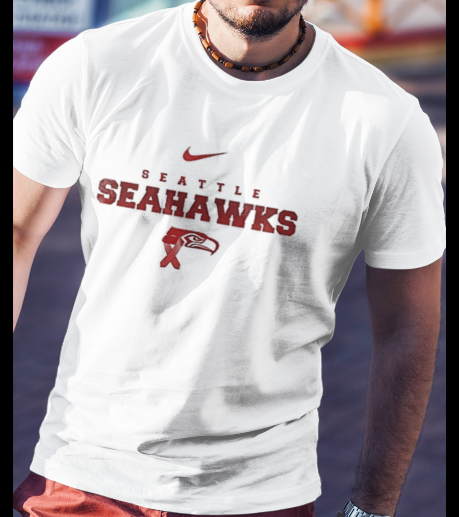 Seattle Seahawks Nike February We Wear Red American Heart Month T-Shirt