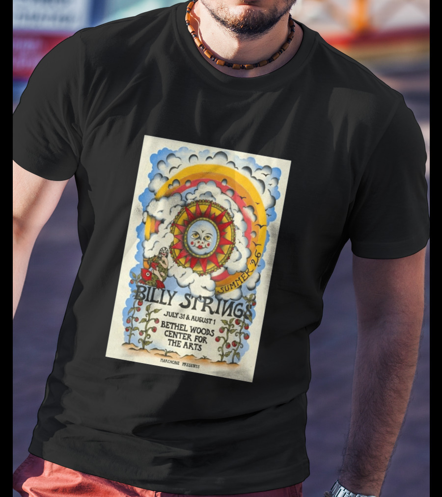 Billy Strings Summer Tour 2026 Bethel Woods Center For The Arts July 31 August 1 T-Shirt