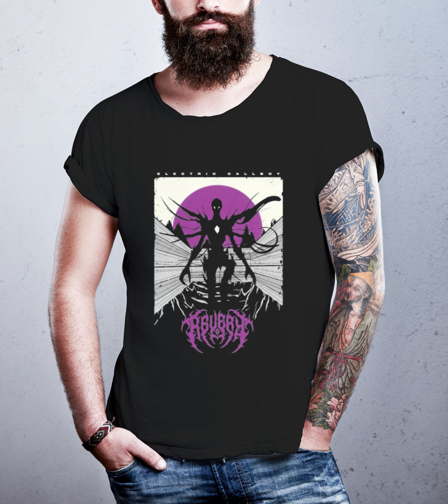 Electric Callboy Revery Creature Monster Skeleton Neon Pink Sunburst T-Shirt