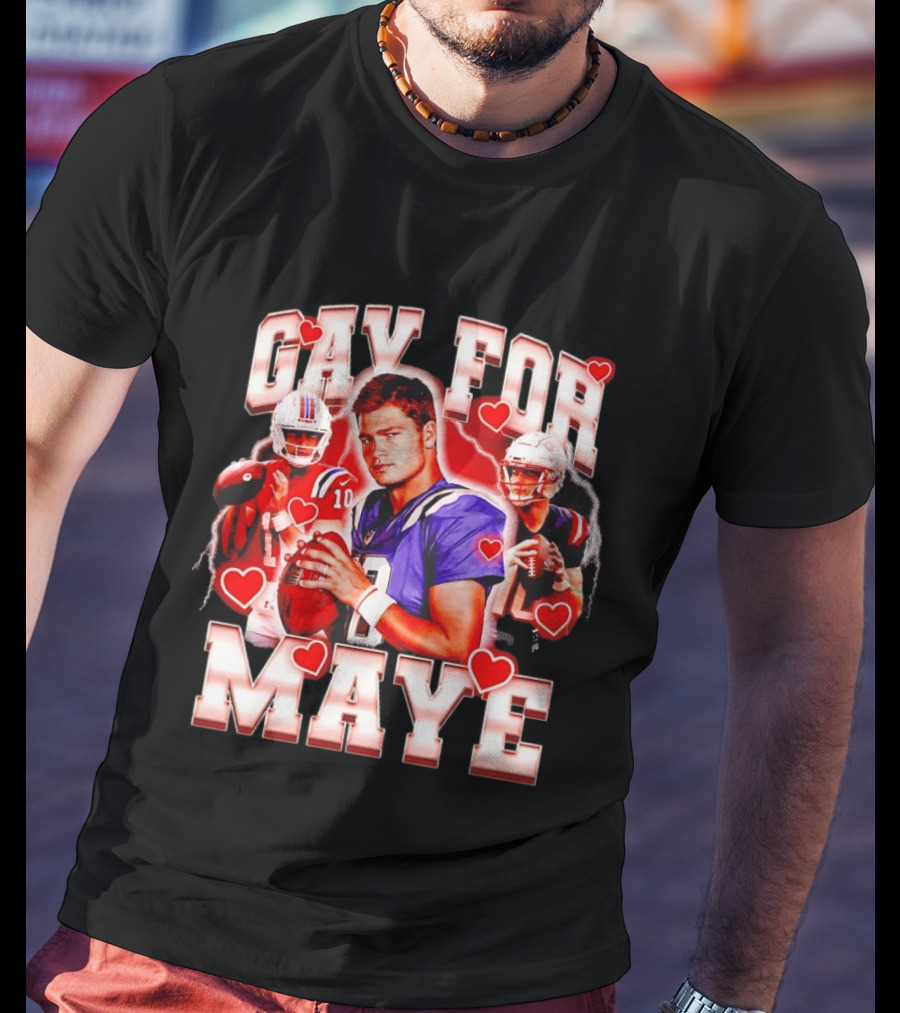 Gay For Maye Football Hearts Player T-Shirt