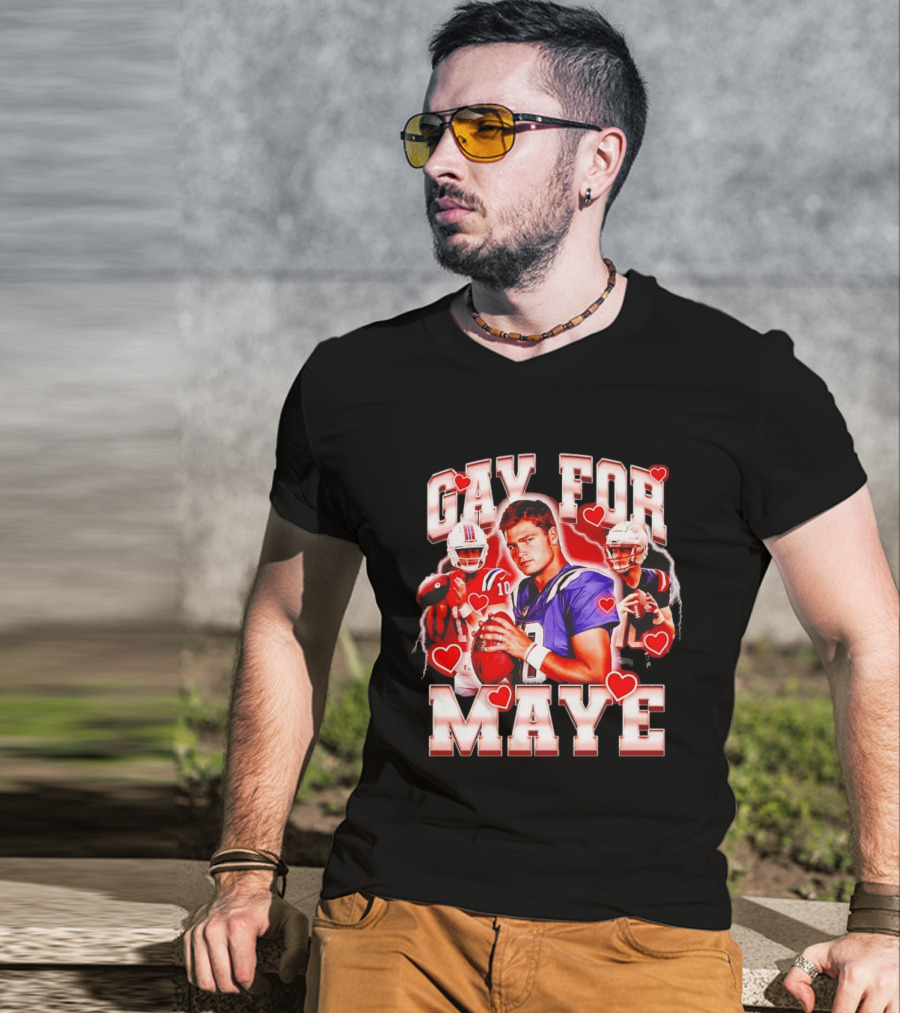 Gay For Maye Football Hearts Player T-Shirt
