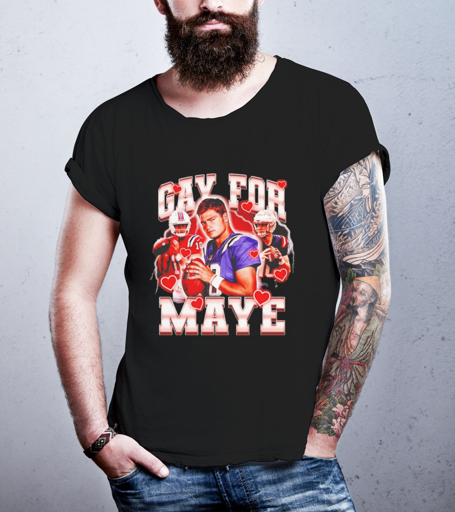 Gay For Maye Football Hearts Player T-Shirt