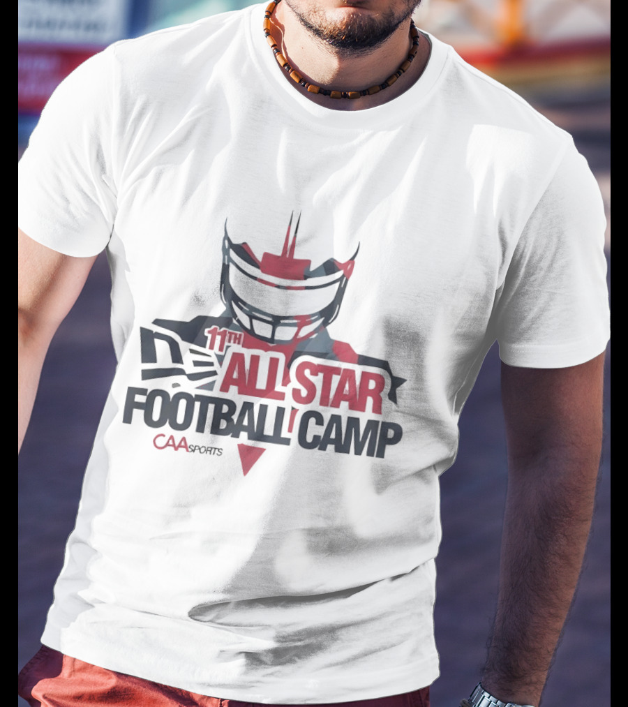 11th All Star Football Camp CAA Sports Helmet T-Shirt