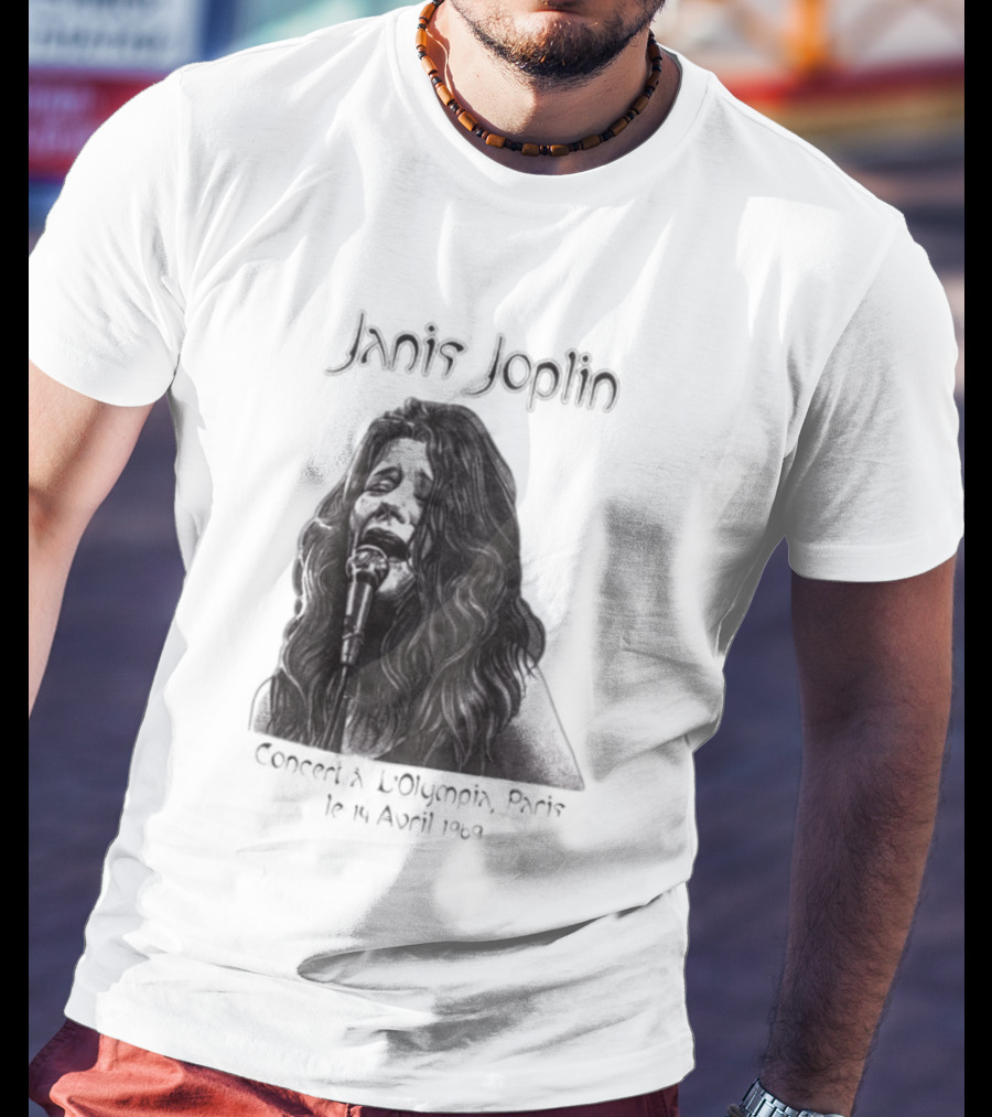 Janis Joplin Olympia Paris Concert Live Performance 1970s T-Shirt