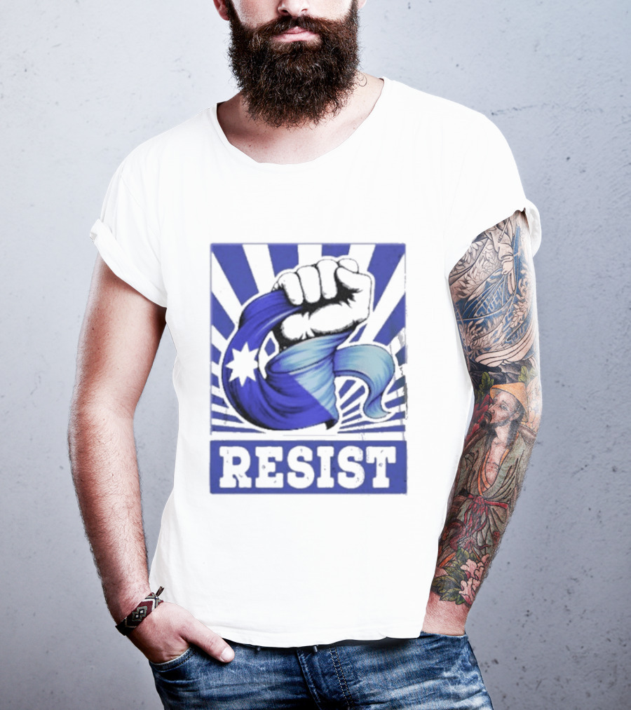 Minnesota Resist ICE Out Blue Fist Star T-Shirt