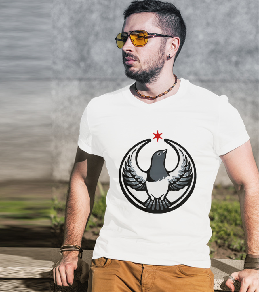 Rebel Pigeon Alliance Symbol With Star And Wings T-Shirt
