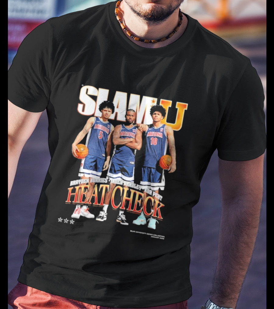 Arizona Wildcats Slam U Heat Check Brayden Burries Jaden Bradley Koa Peat T-Shirt