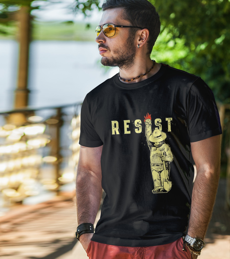 Protect Our National Parks Bear Resist Fist Fire Shovel T-Shirt