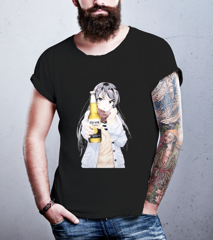 Corona Extra Anime Waifu Rabbit Beer Fusion T-Shirt