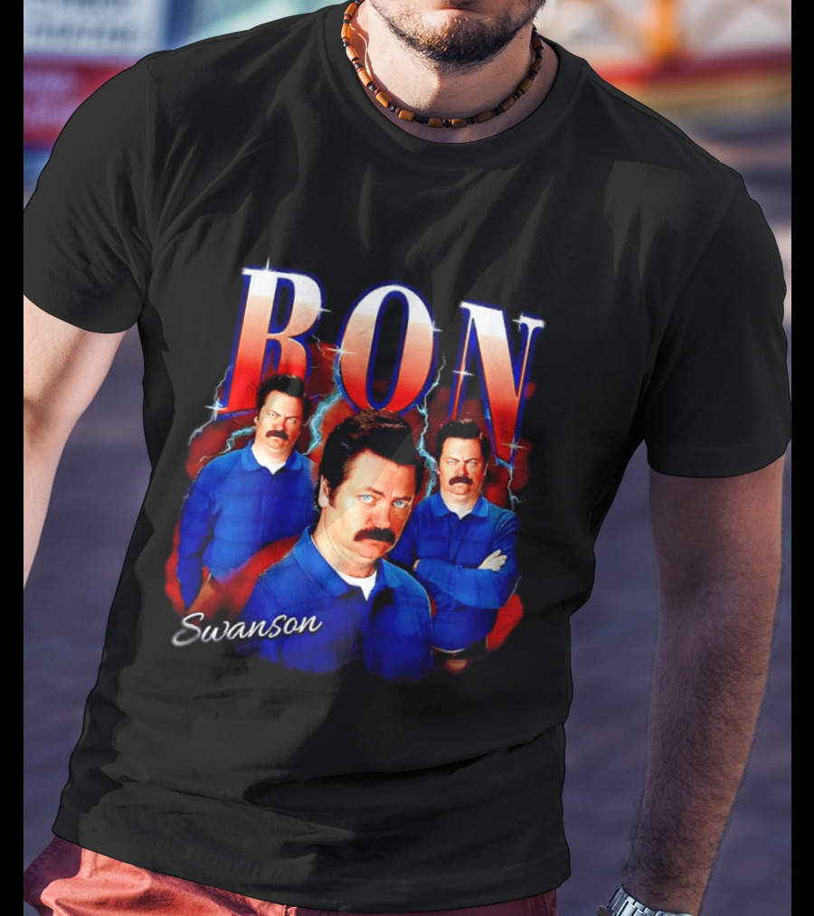 Parks And Recreation Ron Swanson Hearthrob Character Collage T-Shirt