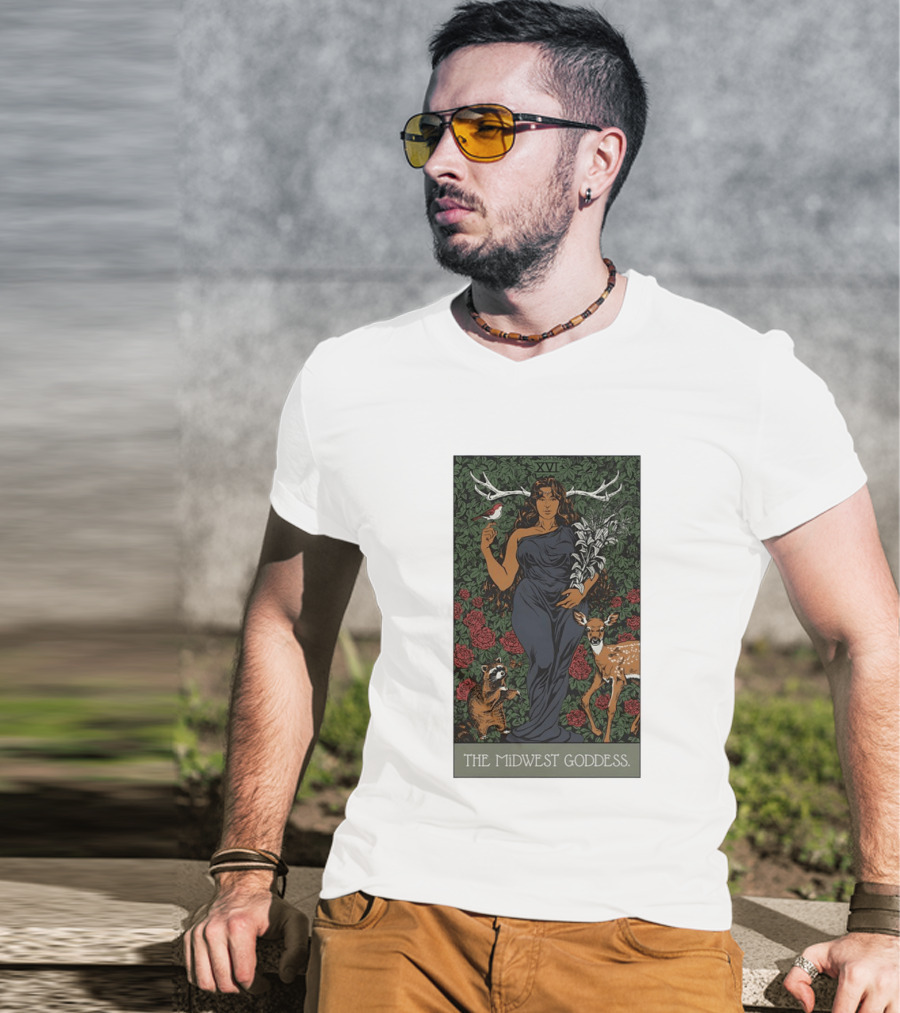 The Midwest Goddess XVI Antlered Deity With Nature T-Shirt