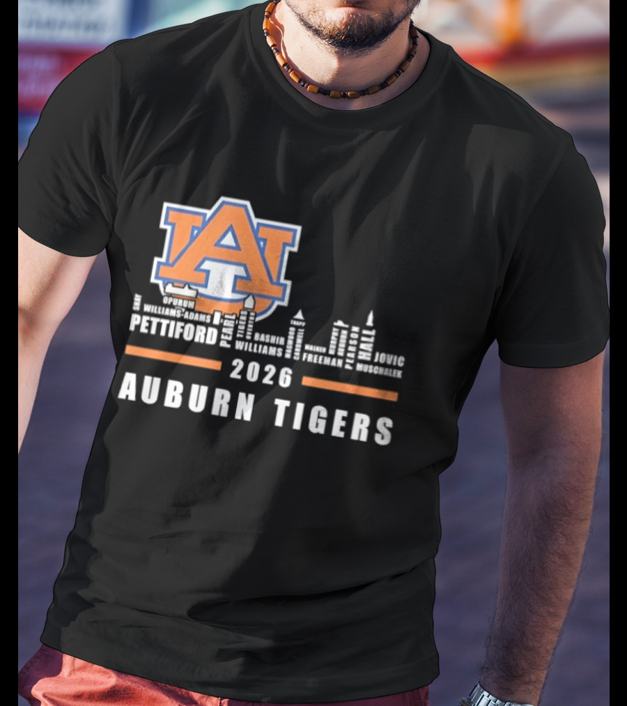 Auburn Tigers 2026 Pettiford Williams Broome Battie Skyline T-Shirt