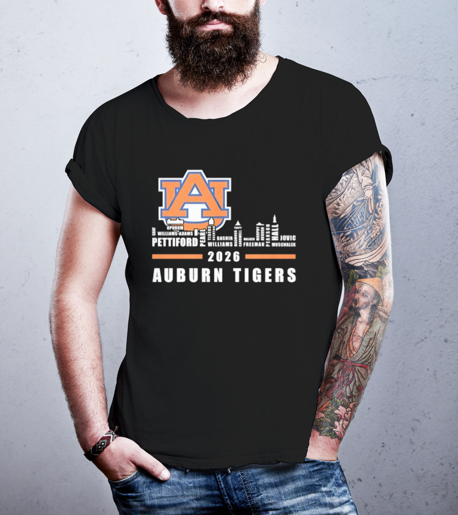 Auburn Tigers 2026 Pettiford Williams Broome Battie Skyline T-Shirt