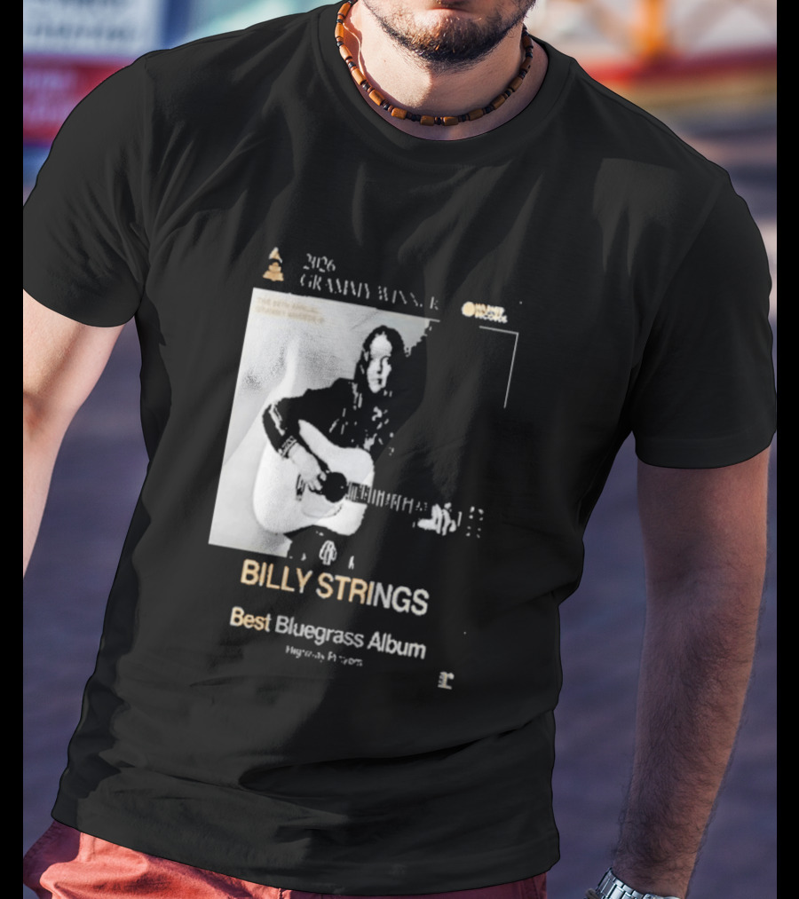 Billy Strings 2026 Grammy Winner Best Bluegrass Album Performance Acoustic Guitar T-Shirt