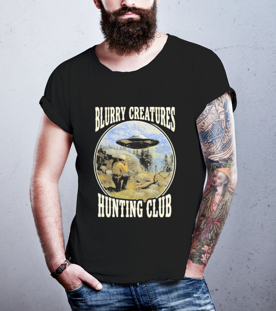Blurry Creatures UFO Encounter Wilderness Adventure Hunting Club T-Shirt