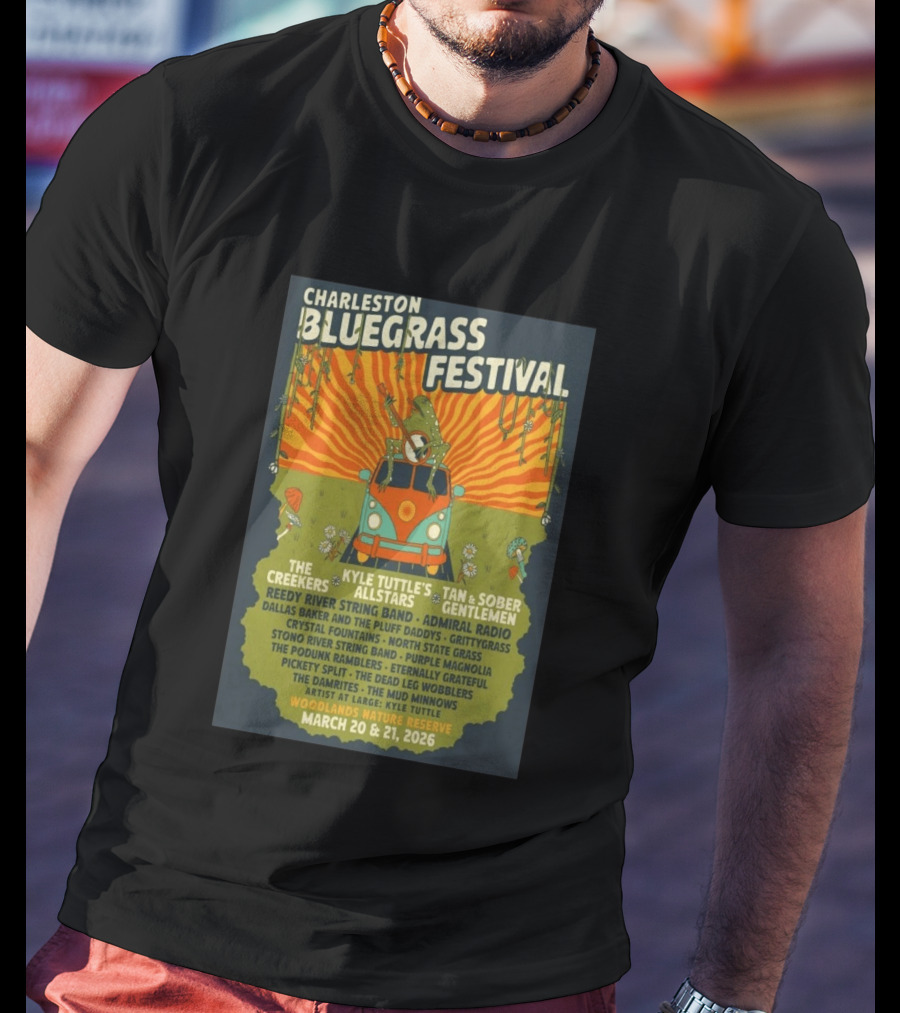 Charleston Bluegrass Festival 2026 Kyle Tuttle's Allstars Woodlands Nature Reserve March 20 21 T-Shirt