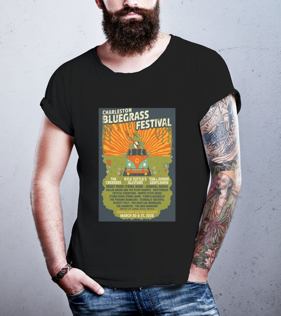 Charleston Bluegrass Festival 2026 Kyle Tuttle's Allstars Woodlands Nature Reserve March 20 21 T-Shirt