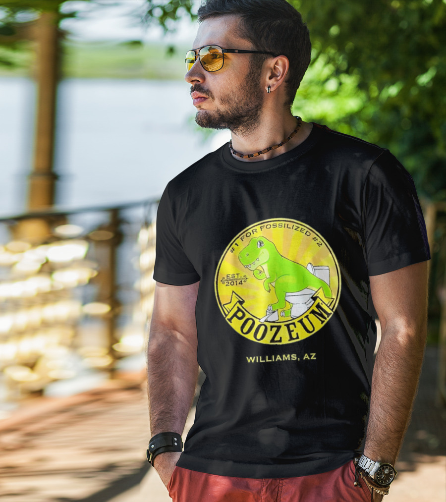 Poozeum Dinosaur Toilet Humor Est. 2014 #1 For Fossilized #2 T-Shirt