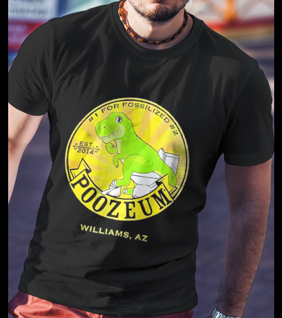 Poozeum Dinosaur Toilet Humor Est. 2014 #1 For Fossilized #2 T-Shirt