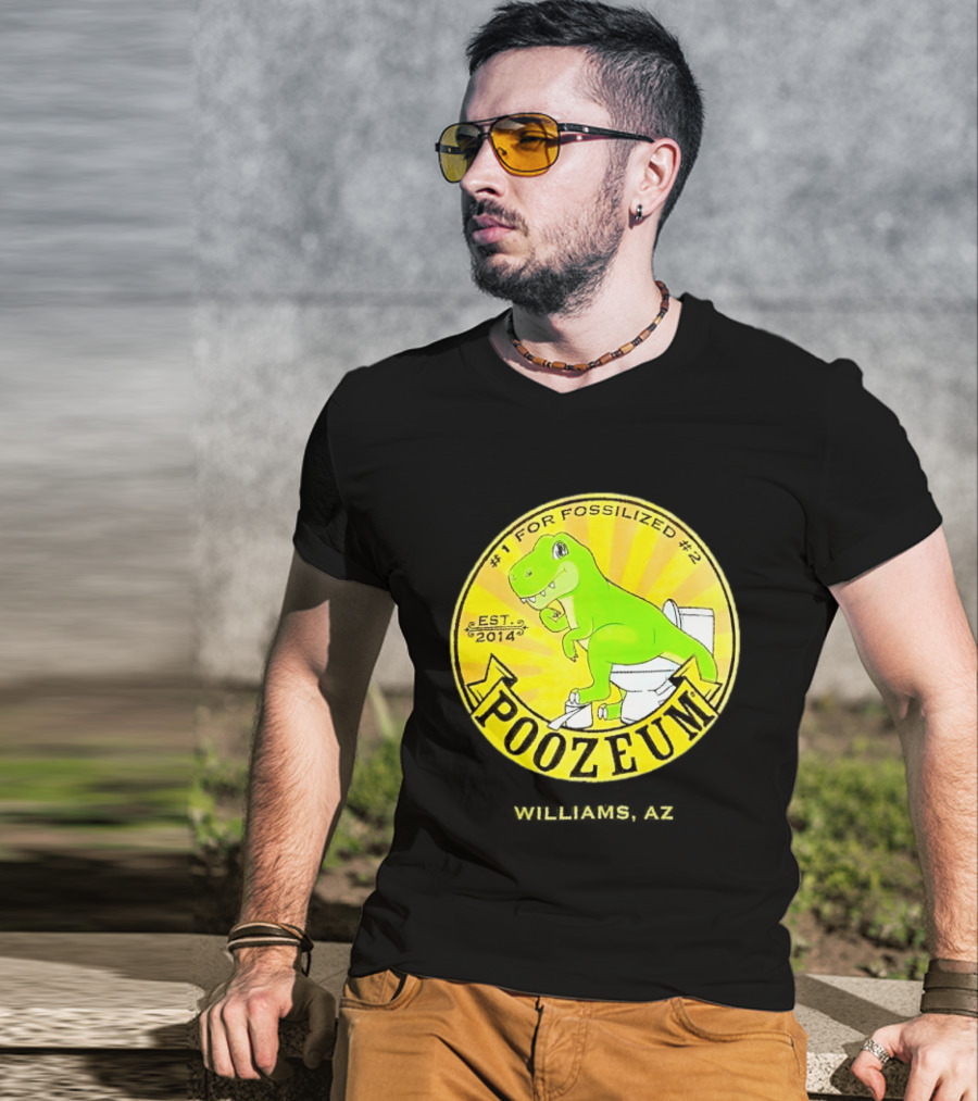 Poozeum Dinosaur Toilet Humor Est. 2014 #1 For Fossilized #2 T-Shirt