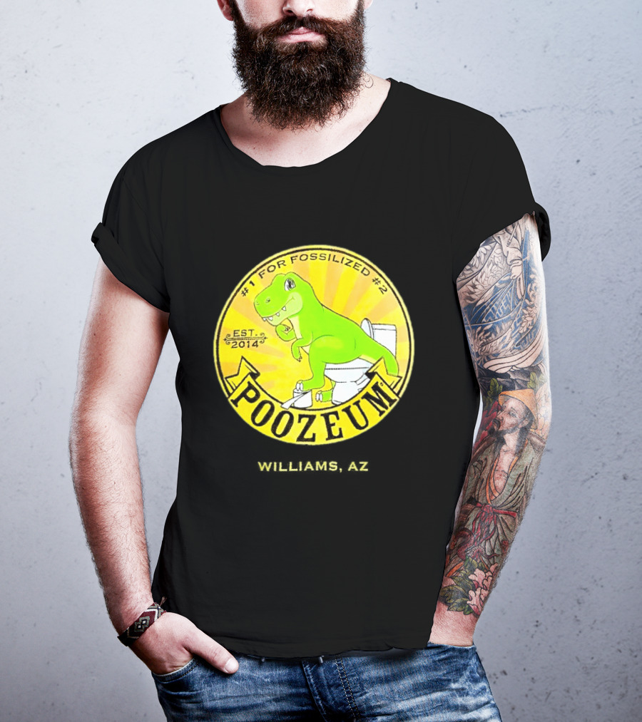 Poozeum Dinosaur Toilet Humor Est. 2014 #1 For Fossilized #2 T-Shirt