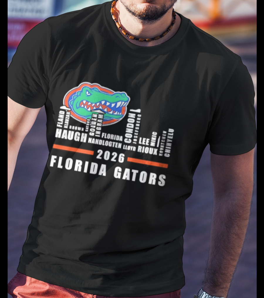 Florida Gators 2026 Player Names And City Skyline T-Shirt