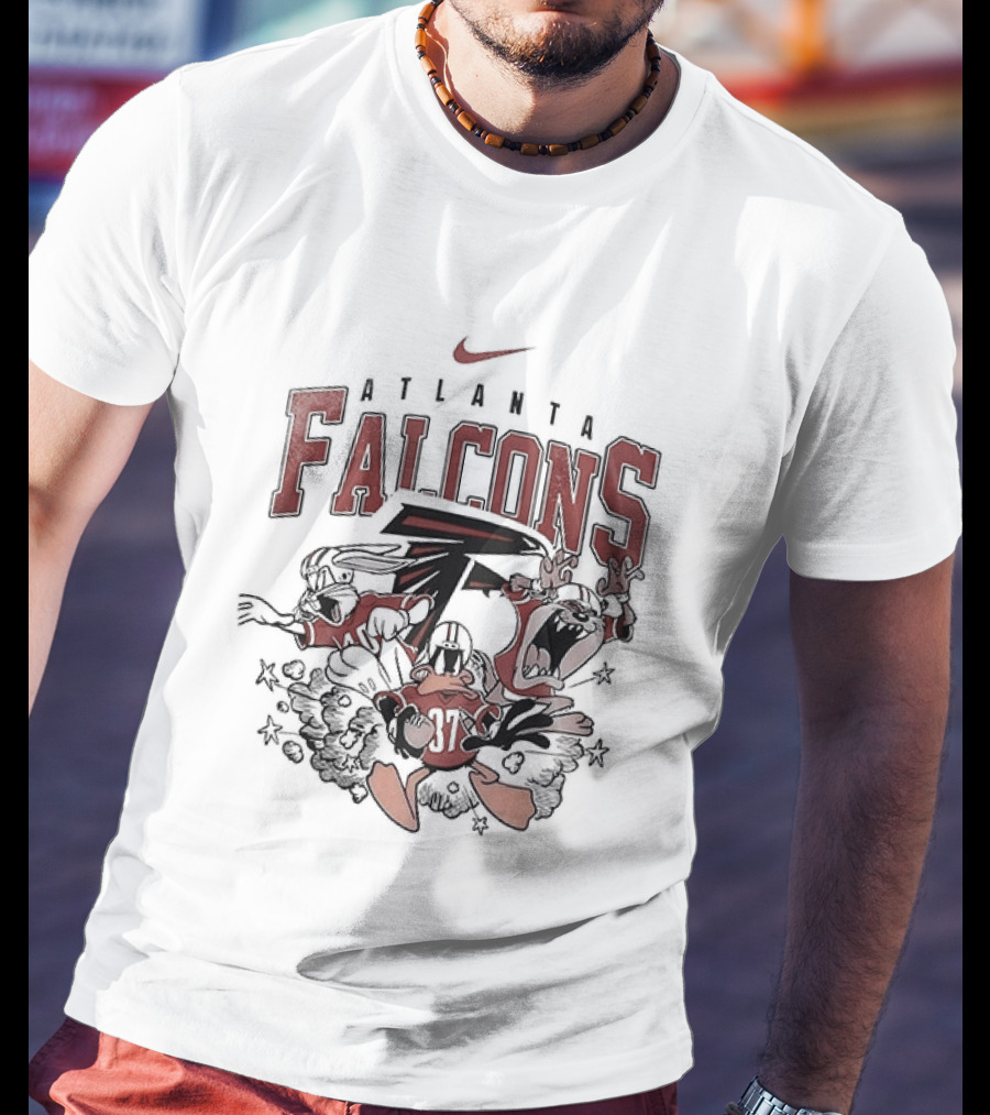 Nike Atlanta Falcons Looney Tunes Collaboration With Taz And Bugs Bunny T-Shirt