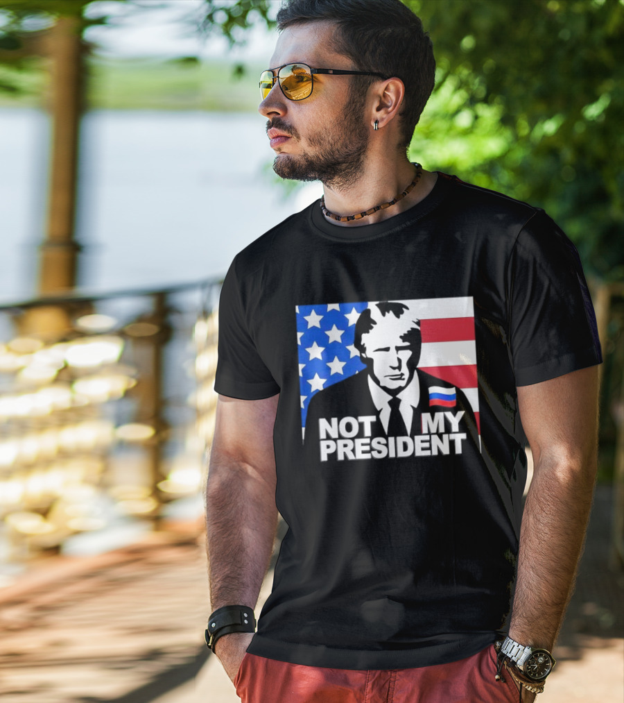 Not My President USA Flag American Russian T-Shirt